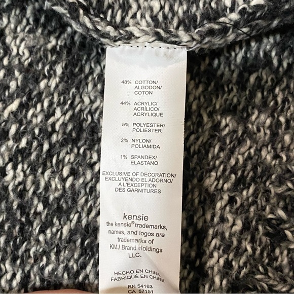 🎈Kensie heather gray shawl sweater fringe  goth Y2K open front long cardigan S - Picture 7 of 8